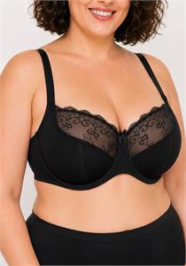 Rita Lace Cup Underwire Balcony Bra Black